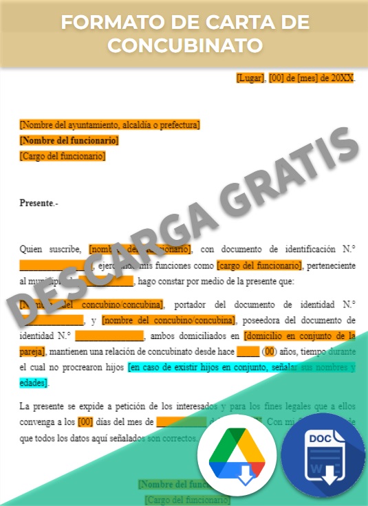 imagen de Formato de carta de concubinato en Google Docs